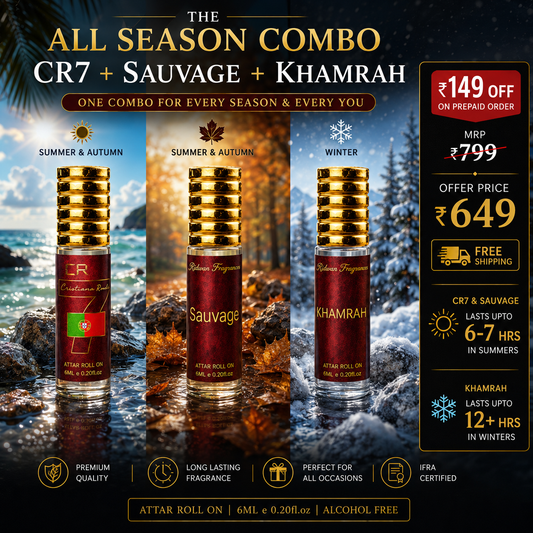 THE  ALL SEASON COMBO - Inspired 6ML Roll On | FRESH | AQUATIC | WOODY